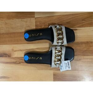 UNISA Women shoes sandalas Beige Slide Wedge Size 7.5 NWT